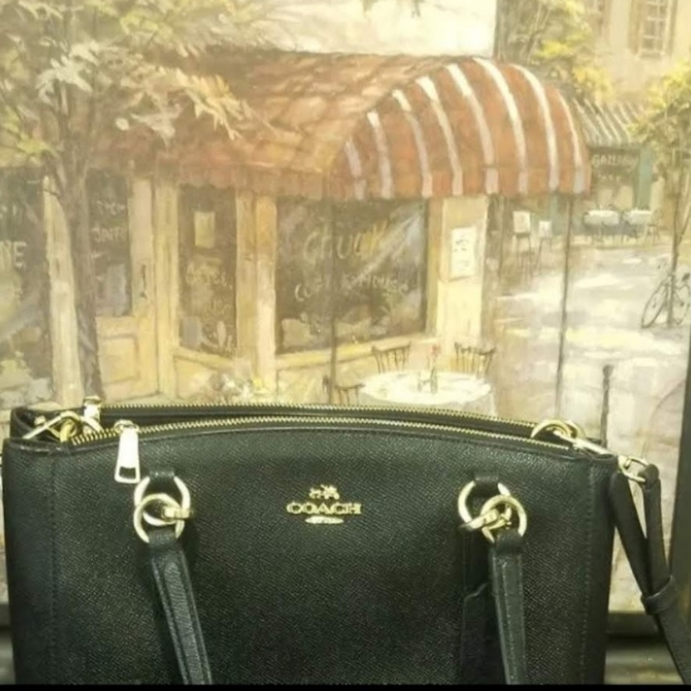 Black Christie Carryall Coach medium handbag